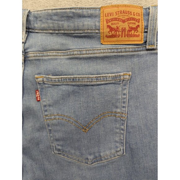 Levis 726 Flare Jeans Womens 34 34x32 Light Wash Distressed High Rise Stretch - Picture 10 of 16